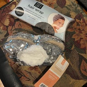 Soft loft hair wrap and slippers set